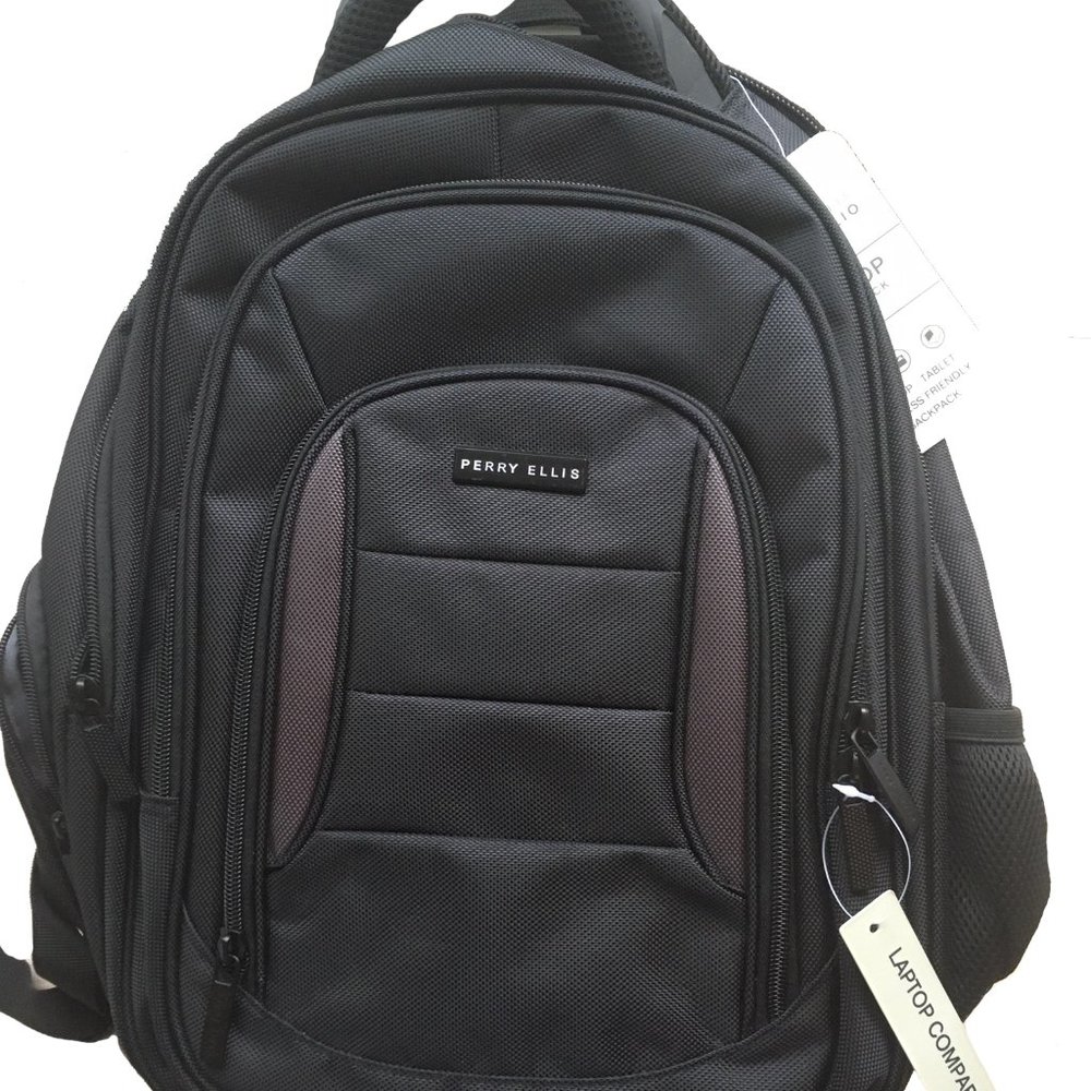 Perry Ellis P11 Laptop Black/Gray School Backpack